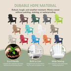 Westintrends Outdoor Folding HDPE Adirondack Chair, Patio Seat, Weather Resistant, Dark Brown