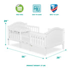 Dream On Me Portland 3 in 1 convertible Toddler Bed, Steel Grey