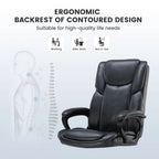 Mainstays Executive Ergonomic High Back Leather Home Office Desk Chair, Black