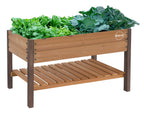 Miracle-Gro Wood 2 x 4 ft. Raised Garden Planter with Shelf
