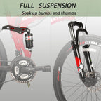 26”Full Suspension Folding Mountain Bike 21 Speed 17" Foldable Frame Bicycle Men or Women MTB for Afult Blue