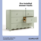 Storkcraft Casablanca 6 Drawer Nursery Dresser, Sage