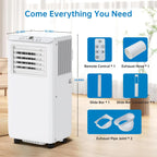 TROPOW Portable Air Conditioners 8000BTU, Air Conditioners 3-in-1 Cools up to 350 Sq. Ft, Indoor Standing AC Unit w/Dehumidifier, Window Kit, White