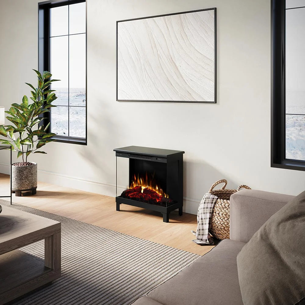 Modern Ember 24-in 3-Sided Freestanding Electric Stove in Black ME-24-3SD-BLK
