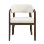 Christopher Knight Home 7-Piece Dining Set with 95" Wood Table, Curved Back Upholstered Armchairs, Walnut & Beige