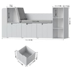 Homfa 4-in-1 Kids Toy Storage Cabinet, Bookshelf with 3 Drawers, Sturdy Toy Organizer with Reading Nook for Kids Room Playroom, Gray