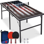 Best Choice Products 6x3ft Portable Ping Pong Table Game Set, Folding Table Tennis w/ 2 Paddles, Balls - Blue