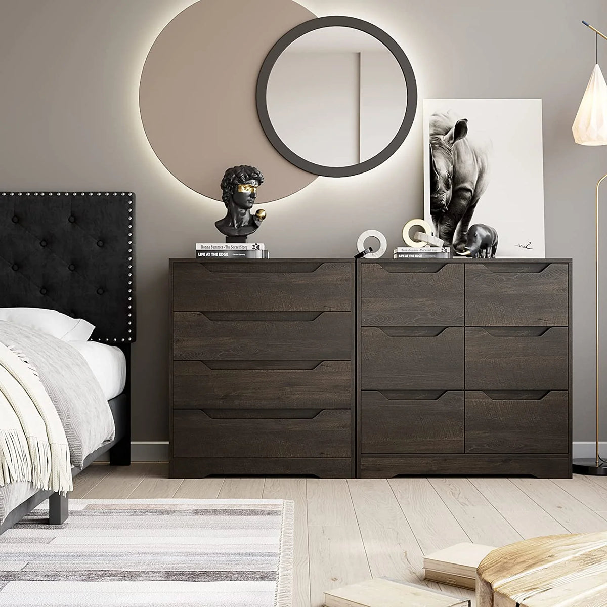 Homfa 4 Large Drawers Dresser, Modern Wood Chest of Drawers for Bedroom Hallway Living Room, White