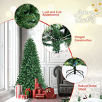 Costway 7ft Pre-lit Hinged Christmas Tree w/ Remote Control & 9 Lighting Modes