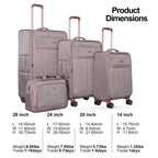 Travelhouse 4 Piece Luggage Set Softside Expandable Lightweight Suitcase with Double Spinner Wheels.(Black)