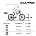 Mountain Bike 24 Inch Wheels, 21-Speed Full Suspension Mens Womens Trail Commuter City Mountain Bike, High Carbon Steel Frame Disc Brakes Grip Shifter Front Fork Rear Shock Absorber Bicycles