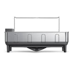 simplehuman Kitchen Dish Drying Rack, Fingerprint-Proof Stainless Steel Frame, Grey Plastic