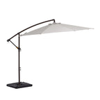 JUSTLET 10ft Heavy Duty Patio Hanging Offset Cantilever Patio Umbrella W/ 4-Piece Base Included Included, Beige