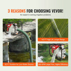 VEVOR Gasoline Engine Water Pump,3-inch, 7HP 265 GPM, 142ft Lift, 22ft Suction,4-Stroke Gas Powered Trash Water Transfer Pump Portable High Pressure with 25ft Hose for Irrigation Pool, EPA Certified