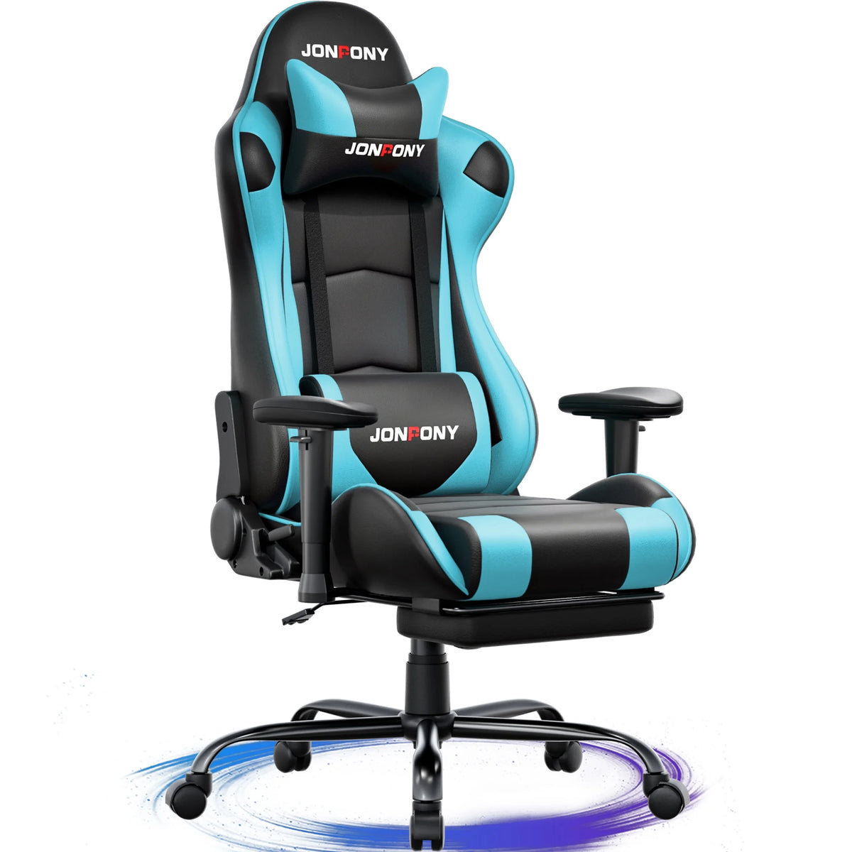 JONPONY Big and Tall 500LBS Gaming Chair, Ergonomic Design, Gamer Chair PU Leather with Footrest and Lumbar Support, High Back Office Chair Support 8 Hours Long Sitting,Red Computer Chair,Red