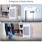 EyeVac Touchless Electric Stationary Pet Vacuum Hard Floor Cleaner, White