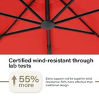 LAUSAINT HOME 11FT Patio Umbrella with Base, Outdoor Deluxe Curvy Cantilever Umbrella for Patio Pool Deck, Champagne