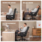 Mainstays Executive Ergonomic High Back Leather Home Office Desk Chair, Black