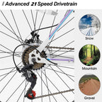 Dinling Hybrid Bike for Men and Women, Shimano 21-Speed, 26 Inch  Mountain Bike Purple