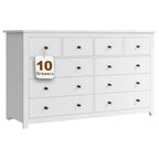 EnHomee White Dresser for Bedroom with 10 Drawers Modern Wood Dressers Chests of Drawers Wide Dresser for Adults