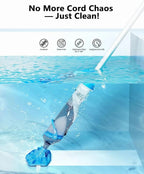 LANCHEZ Cordless Pool Vacuum with Strong Suction, Handheld Rechargeable Swimming Pool Cleaner with Powerful Suction up to 17.5 GPM for Inground and Above Ground Pools, Hot Tubs
