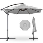Best Choice Products 10ft Offset Hanging Outdoor Market Patio Umbrella w/ Easy Tilt Adjustment - Tan