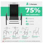 Patio Dining Chairs Set of 4, Outdoor Stackable Dining Furniture Set, All Weather Dining Set for Lawn, Garden, Backyard, Poolside, Black