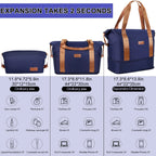 5 Piece Luggage Sets  and Travel Duffel Bag, ABS Hardshell Hardside Checked Luggage with TSA Lock and Double Spinner Wheels Suitcase, Deep Blue