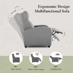 CONCETTA Massage Recline Chair with Padded Seat and Massage Backrest, Black