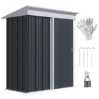 Outsunny 4.6' x 9' Metal Outdoor Storage Shed, Garden Utility Tool House with Double Lockable Doors for Backyard, Patio, Lawn, Garage, White