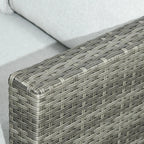 Resenkos Wicker Outdoor Patio Furniture Set, L-Shaped 7 Pieces Outdoor Dining Sectional Sofa, Gray