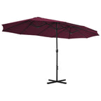 vidaXL Garden Parasol Blue Polyester fabric, Aluminum pole and ribs Large
