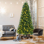 Costway 7ft Pre-lit Hinged Christmas Tree w/ Remote Control & 9 Lighting Modes