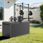 Ktaxon 90 gal Outdoor Garden Plastic Storage Deck Box Gray