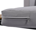 Harper & Bright Designs Patio Outdoor Metal Daybed for 2, All Weather Outdoor Chaise Lounges Reclining Chairs with Wood Topped Side Spaces for Drinks for Poolside Balcony Deck, Gray