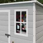 Lofka Resin Outdoor Storage Shed,5'x3' Storage Shed, Plastic Shed with Thick Resin Floor, Gray and White
