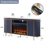 OKD Luxury Fireplace TV Stand for TVs Up to 80 inches, 70" Modern Fluted Entertainment Center with Electric Fireplace, Media Console TV Stand for Living Room,Natural Oak