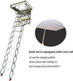 Attic Ladder Rough Opening Size 30 Inch x 30 Inch 12 Steps 9.8 Feet Height