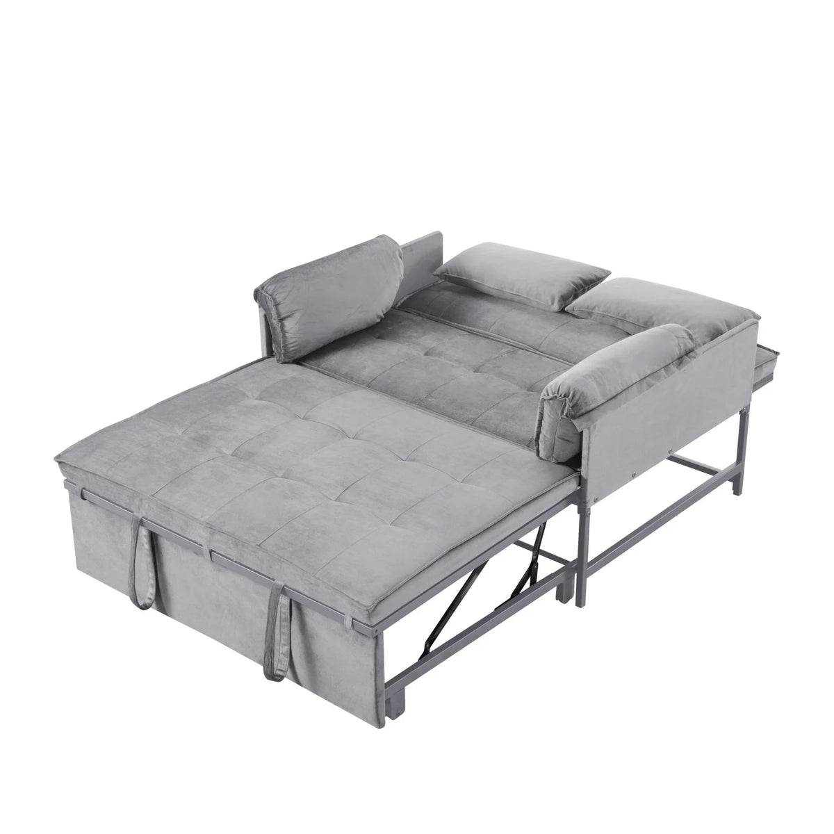 Gewnee 46" Velvet Sleeper Sofa Reclining Convertible Futon Couch Bed for Living Room, Guest & Small Spaces(Black)