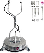 Garvee 24" Pressure Washer Surface Cleaner with Dual Handles �C Stainless Steel, 4-Wheel Design for Driveways, Sidewalks, Curbs, Decks, & Patios �C 4900 PSI, High-Efficiency Cleaning Accessory