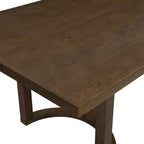 Christopher Knight Home 7-Piece Dining Set with 95" Wood Table, Curved Back Upholstered Armchairs, Walnut & Beige