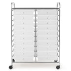 Costway 20 Drawer Rolling Storage Cart Tools Scrapbook Paper Office School Organizer Yellow