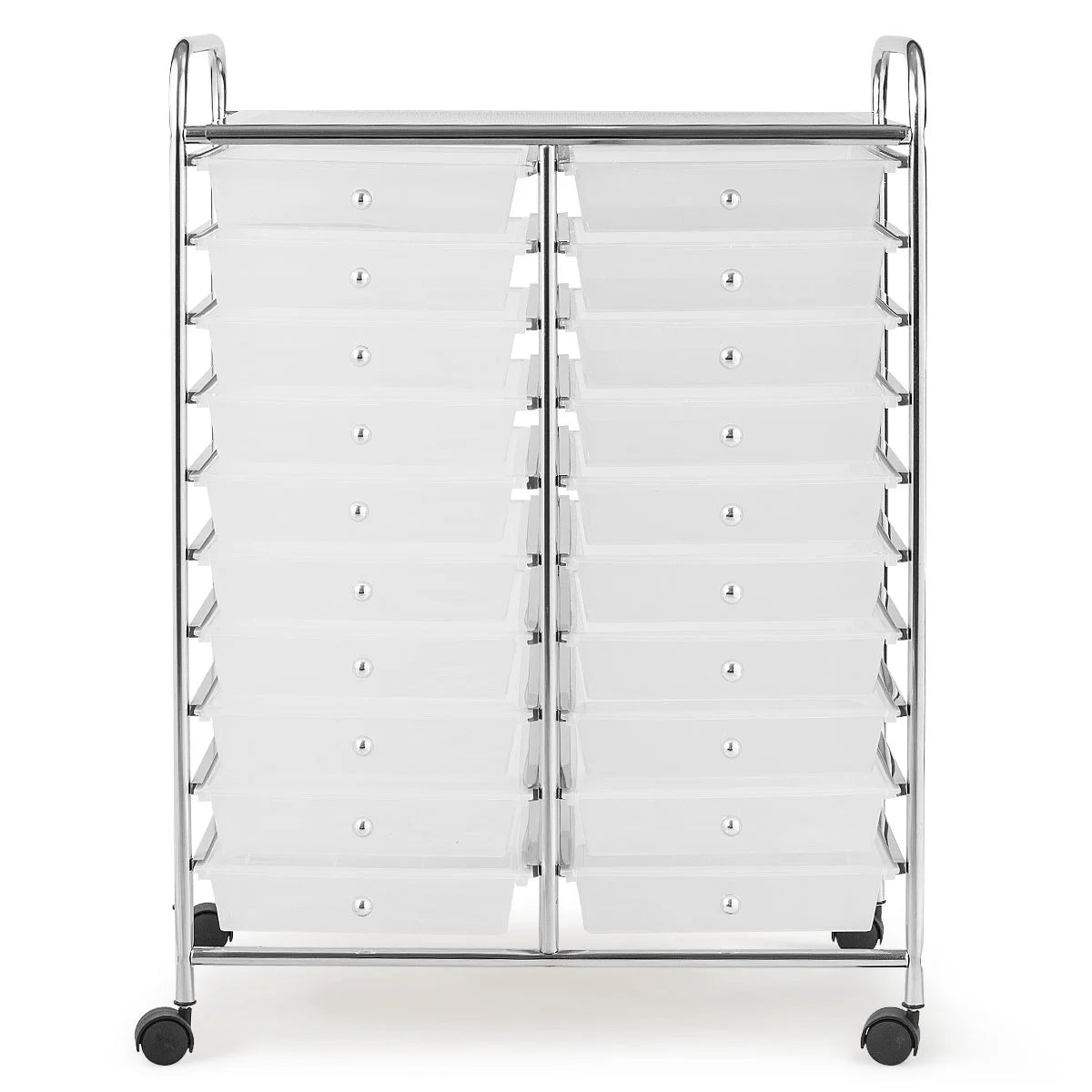 Costway 20 Drawer Rolling Storage Cart Tools Scrapbook Paper Office School Organizer Yellow