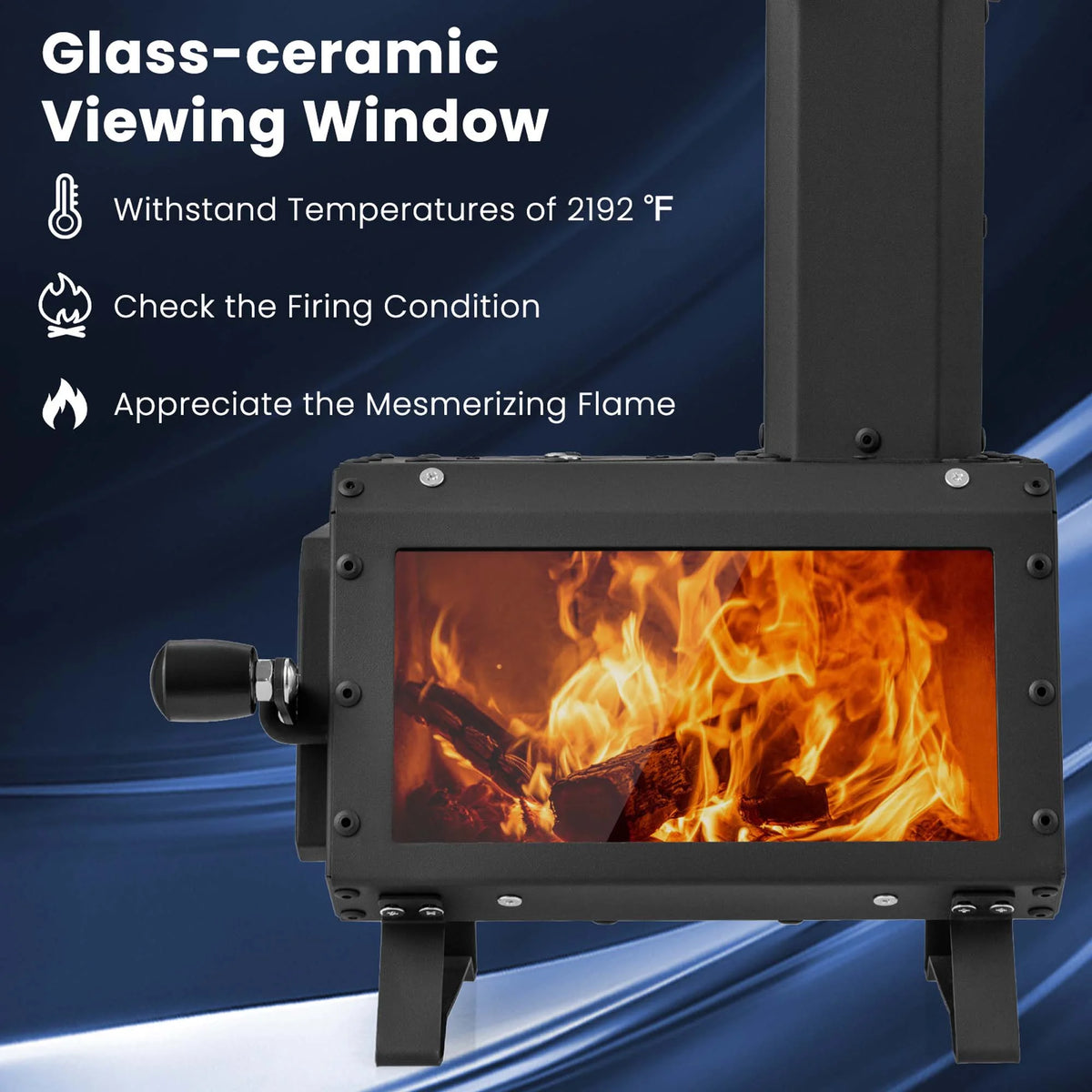 Costway Portable Wood Camping Stove with 2 Cooking Positions