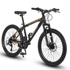 26" Mountain Bike for Adult, 21 Speed MTB with High-carbon Steel Frame, Orange