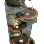 SunJet 5-Tiers Indoor/Outdoor Garden Water Fountain - 42.5inches Modern Floor-Standing Cascading Water Feature - Suitable for Deck, Patio, Porch, Yard Decor