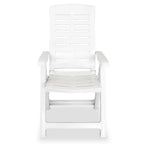 vidaXL Reclining Patio Chairs Outdoor Stack Dining Chair with Armrest Plastic