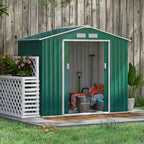 Outsunny 7' x 4' Metal Storage Shed Organizer, Garden Tool House with 4 Vents and 2 Sliding Doors for Backyard, Patio, Garage, Lawn, Dark Gray