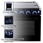 RecPro 17 Inch 3 Burner Propane RV Stove Gas Range without Hood, Silver