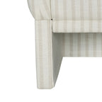 Beautiful Small Space Accent Chair by Drew Barrymore, Beige and White Linen